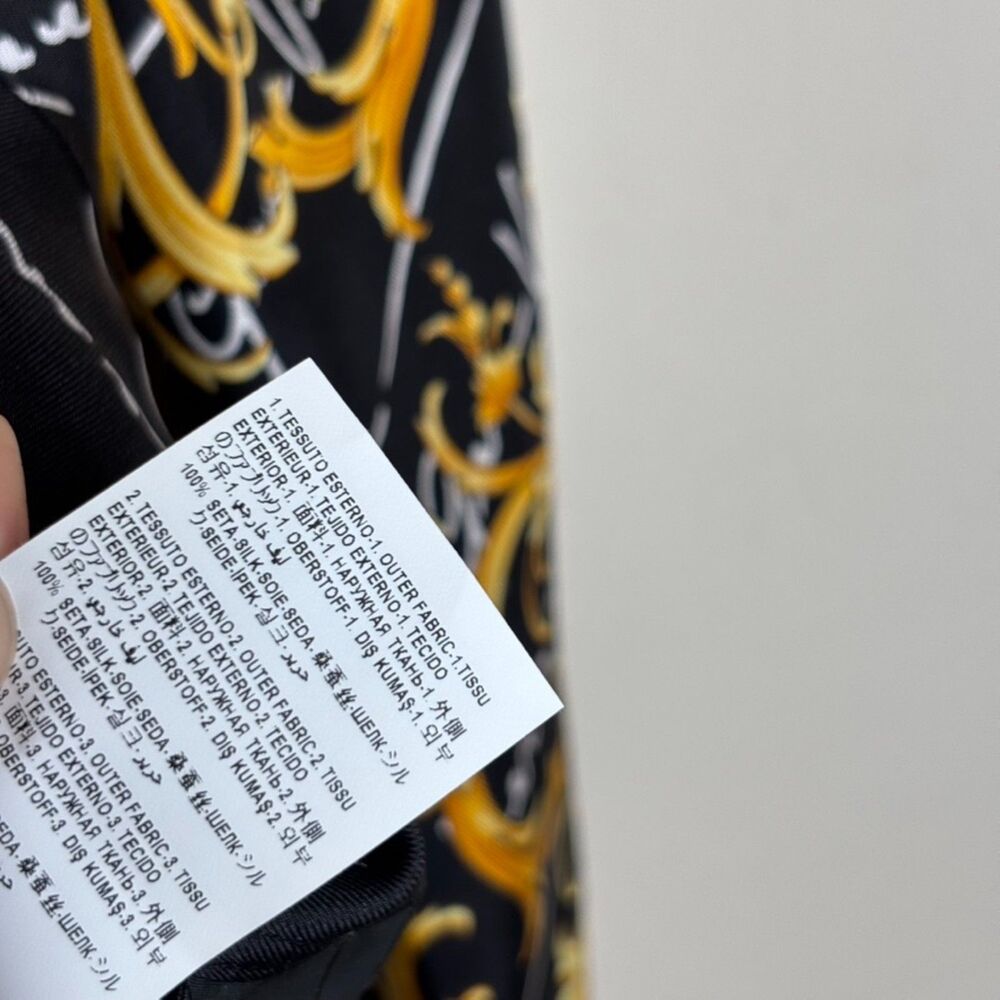 Versace Black & Gold Baroque Print Two-Piece Pantsuit - Picture 2 of 12